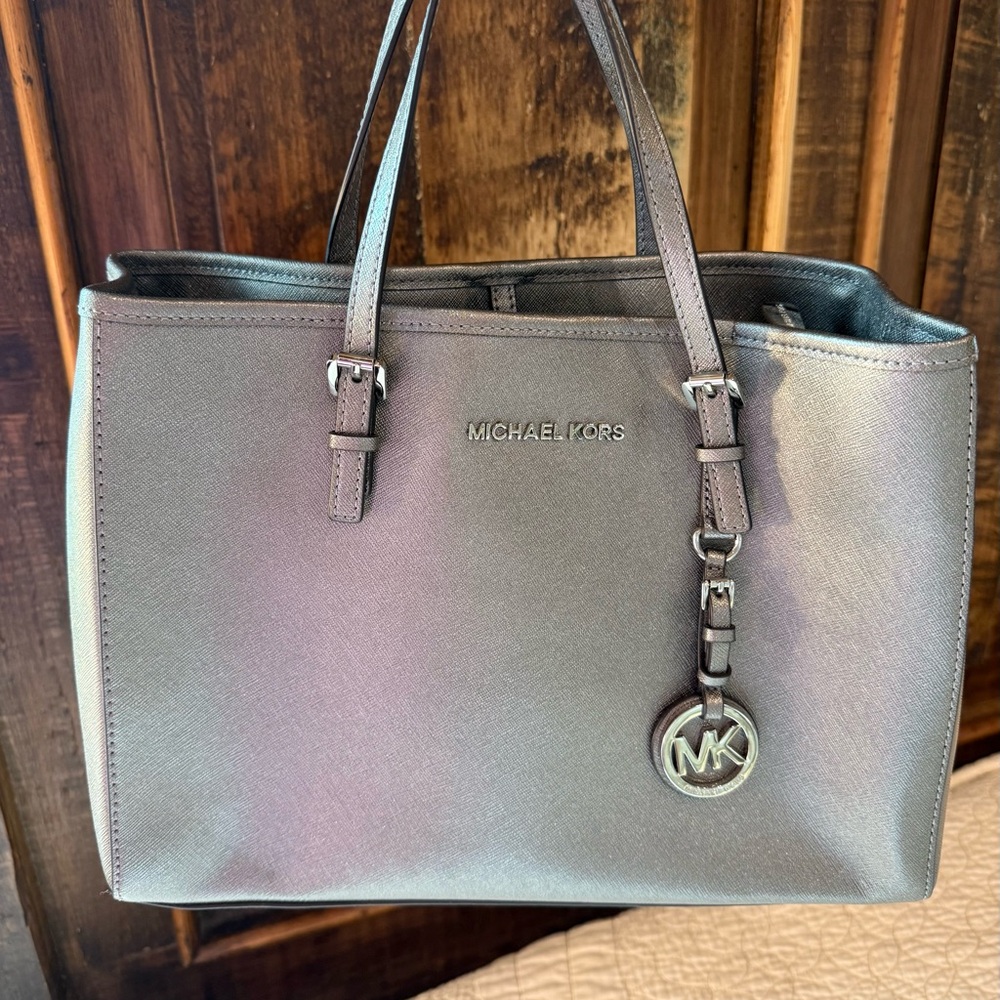 Michael Kors Metallic Gray Tote